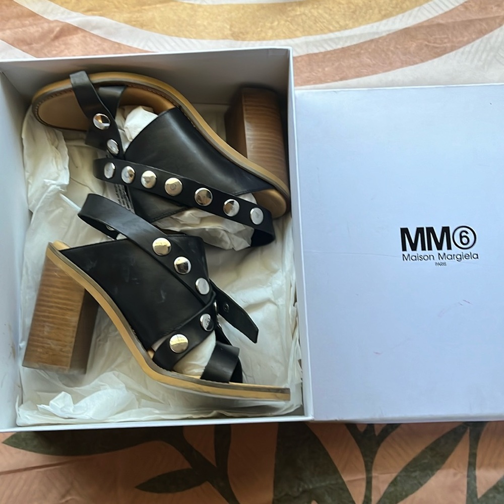 Maison Martin Margiela Black Studded Sandals